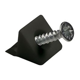 HERRAJES ALK Équerre pour fixation de dos d'armoire avec rabat et vis prémontée, finition noire