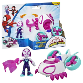 Hasbro Marvel - Spidey et ses Amis Extraordinaires - Véhicule Hélico de Ghost-Spider avec Figurine de 7,5 cm et Accessoire, Jouet Enfant dès 3 ans