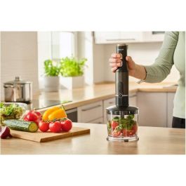 Sencor SHB 6442BK Mixeur plongeant 6 en 1, 1200 W, technologie Titanium QuadBlade, noir - Inclut gobelet, écraser-pommes, fouet, hachoir et mousseur à lait