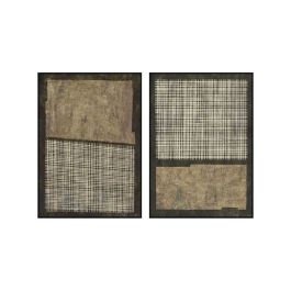 Toile Home ESPRIT Marron Noir Moderne Urbaine 100 x 4 x 140 cm (2 Unités)