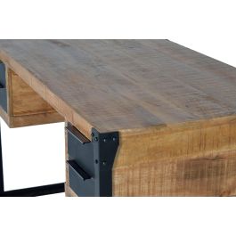 GINER Y COLOMER Bureau en bois de manguier et métal avec 4 tiroirs, 135 x 70 x 76 cm (L x P x H), couleur naturel