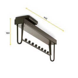 Emuca Porte-vêtements extractible Quartz pour armoire, Plastique et Aluminium, Titane