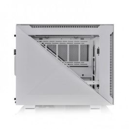 Thermaltake Divider 200 TG Snow - Boîtier PC Micro-ATX/Mini-ITX Blanc, Vitre Trempée Latérale, 1x Ventilateur 200 mm & 1x 120 mm Pré-installés, Ports USB 3.2 Gen 2 Type-C et Type-A