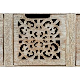 GINER Y COLOMER Commode 9 tiroirs en bois de manguier blanc vieilli avec pieds en fer, 21x20x30 cm (intérieur tiroirs) - Décoration