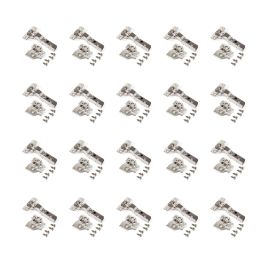 Emuca Lot de 20 charnières coudées X91N avec embases à visser, Hauteur 0, Acier, Nickelé