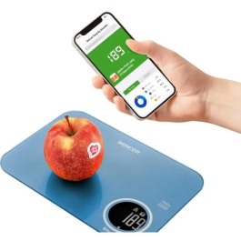 Sencor Balance de Cuisine Électronique SKS 7072BL - Capacité 5 kg, Précision 1 g, Écran LCD, Connexion App