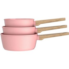 Set de 3 casseroles - Tous feux dont induction - ARTHUR MARTIN - AM0702 - Revetement céramique - Ø 16-18-20 cm - Rose Precio: 45.9500004. SKU: B12FPYBHF5