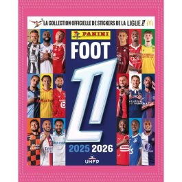 Panini - Boîte de Stickers Album Football 2025-2026 Ligue 1 McDonald's - 556 Stickers dont Brillants et Spéciaux - 50 Pochettes de 7 Stickers