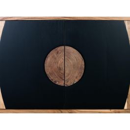 Giner y Colomer - Buffet en bois d'acacia 2 portes, meuble de rangement buffet salle à manger, couleur naturel et noir, 57x47cm par porte