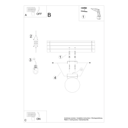 YOLI Lampe de Plafond YOLI 1 SOL-SL.1146