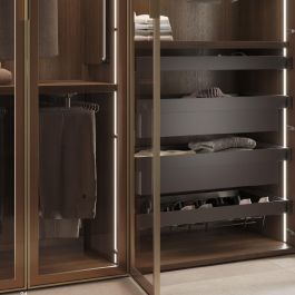 Emuca Porte-pantalons extractible, 11 tiges, guides d'extraction totale, Acier, Titane