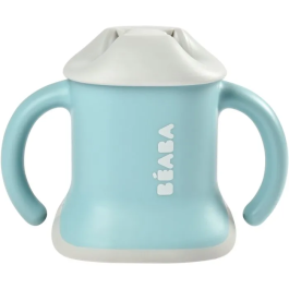Beaba Evoluclip Airy Tasse d'Apprentissage Évolutive 3 en 1 Vert - Biberon, Gourde et Gobelet Anti-Colique avec Régulation d'Air