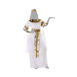 Costume Femme Adulte Cléopatra Égyptien Blanc avec Diadème, Collier, Ceinture et Bracelets - Taille M-L