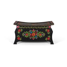 Giner Y Colomer Pinta2 - Coffre de rangement en bois de manguier noir avec détails multicolores peints à main - 24x68x43 cm Precio: 469.992. SKU: B12XVXQNJH