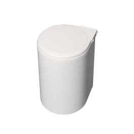 Emuca Bac de recyclage à fixer sur porte de meuble, 1 bac amovible 13 litres, Plastique, Blanc