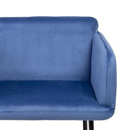 Fauteuil Tissu Synthétique Bleu Métal