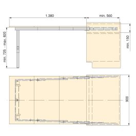 Emuca Coulisses pour table à rallonge Party, Aluminium, Inox anodisé