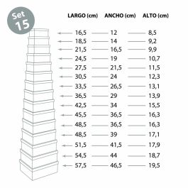 Set de boîtes décoratives Versa Marron Carton (15 Pièces)
