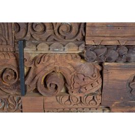 GINER Y COLOMER Buffet Télévision en Manguier et Bois Récupéré 2 Portes 1 Tiroir 180x60x50 cm Ton Naturel