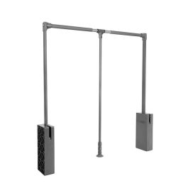 HERRAJES ALK Perchero Abatible Serie Óptima Grafito Extensible 600-830mm