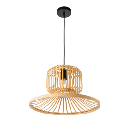 Lampe Suspendue Tlemcen SKD-P80115 en Rotin Style Boho-Chic Naturel