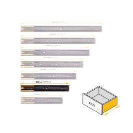 Emuca Lot de 5 jeux de Coulisses pour tiroirs, roulement à billes, hauteur 45mm, profondeur 350mm, sortie totale, fermeture amortie, Noir
