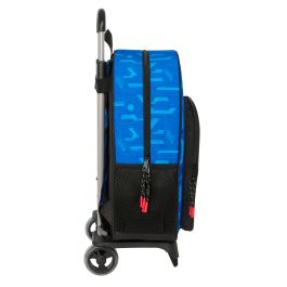 Cartable à roulettes Hot Wheels Let's race Bleu Noir 33 x 42 x 14 cm