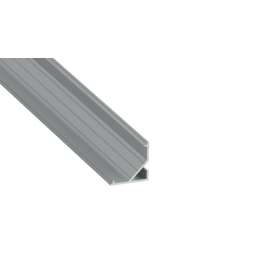 KIMERA Profilé Aluminium ARRE Anodisé Argent avec Diffuseur Opal, Bouchons et Clips de Fixation 2,02M