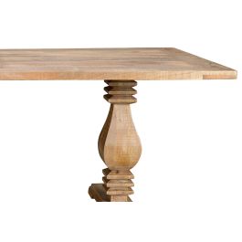 GINER Y COLOMER Table de Salle à Manger 8 Places en Bois de Mango Naturel 200 x 100 cm, Plateau 4 cm d'Épaisseur avec Patins