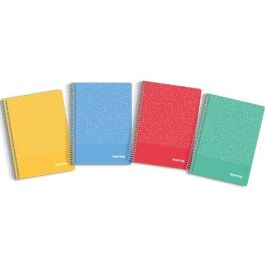 Cahier à Spirale Imprex A5 80 Volets (4 Unités)