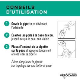 Vetocanis 2 pipettes anti-puces et anti-tiques pour chiens de 10-20 kg - Protection 2 mois