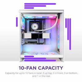 Boîtier ATX semi-tour NZXT H7 Flow RGB Midi Blanc