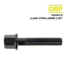 OMP Speed Jeu De 4 Vis M12x1.5 Plat Long 50 mm Clé 17 Couleur Noire Din 10.9 OMPS09641201