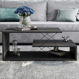 Table Basse CAYENNE Rectangulaire Anthracite 100 x 50 x 40 cm MEN8683342169462