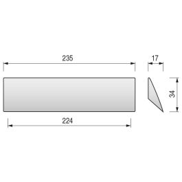 Giusti Tirador Tabla Zamak, Finition Aluminium RAL 9006, Distance Entre Axes 224 mm