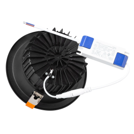 Downlight LED Circular 20W 2000Lm 3000K Anti-Éblouissement UGR19 Noir 40.000H