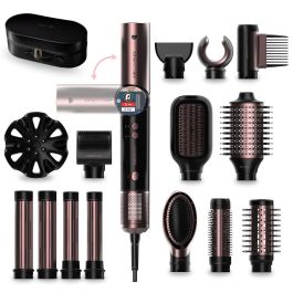 Cecotec Brosse Coiffante AirGlam 14en1 Flex, 14 accessoires, 1400W, noir