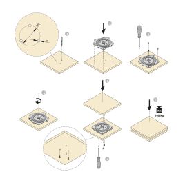 Emuca Base pivotante 4, 100kg, Acier, zingué