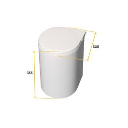 Emuca Bac de recyclage à fixer sur porte de meuble, 1 bac amovible 13 litres, Plastique, Blanc