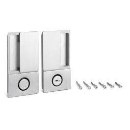 CERRAD/PICAP. MAGNETICOS Manilla Wave pour porte coulissante avec fermeture de salle de bain - Installation encastrée, disponible en Chrome Satiné, Noir Mat, Blanc Mat