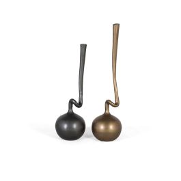 GINER Y COLOMER - Lot de 2 vases en aluminium doré et noir - Grand: 78x20x20 cm, Petit: 68x20x20 cm - Décoration intérieure Precio: 179.988. SKU: B1GK924EWR