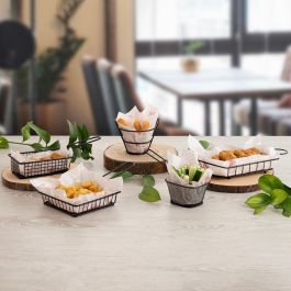 Cesta Rectangular Metal Gastro Black Quid 16x10,5x5,5 cm