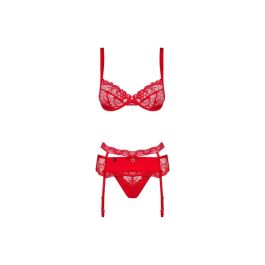 Ensemble de Lingerie en Dentelle Obsessive Heartina Rouge L/XL