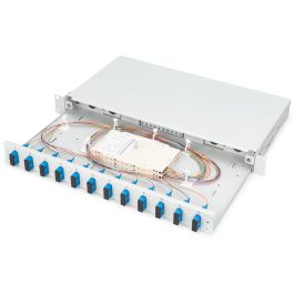 DIGITUS LWL Spleißbox 1HE bestückt 12x SC DX OS2 grau