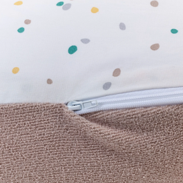 Tineo MultiRelax - Coussin de maternité, allaitement et transat bébé 3-en-1 - Réversible et déhoussable - Tissu éponge - Motifs Noisette et Pois
