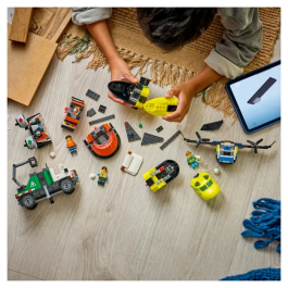 LEGO City 3-en-1 Avion, Camion d'Assistance et Aéroglisseur Modulable Jouet de Construction 60505