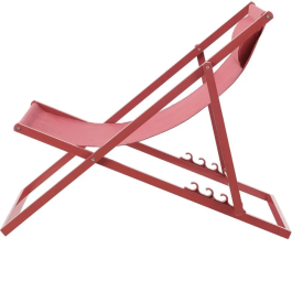 KAKI PAROS Chaise longue pliable de jardin, structure en acier, dimensions 63x104x85 cm, tissu Terracotta Textilene 2x1 - 5 kg