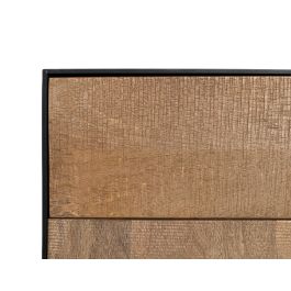 GINER Y COLOMER - Table de nuit industrielle en bois de manguier naturel avec tiroir et porte push - 45x45x66 cm