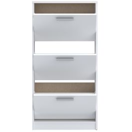 Mac MSA312120 Meuble à chaussures blanc mat 3 portes abattantes L 58,2 x P 20,4 x H 115,5 cm