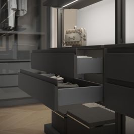 Emuca Tiroir extérieur Vertex 40kg, hauteur 93mm, profondeur 450mm, Acier, Gris antracite